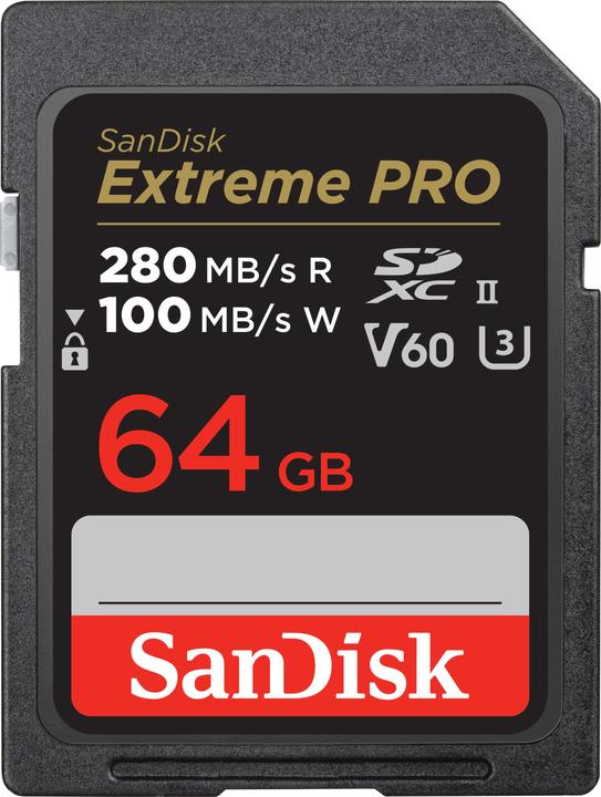 Actual product image SANDISK Extreme PRO UHS-II V60 (64 GB, SDXC, U3, UHS-II)