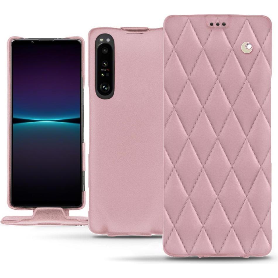 Noreve Lederschutzhülle vertikal (Sony Xperia 1 IV), Smartphone Hülle, Rosa