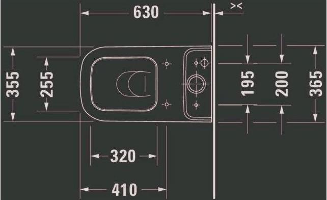 Produktbild Duravit Stand-WC-Kombination HAPPY D.2 tief, 365x630mm, Abgang Vario weiss WG
