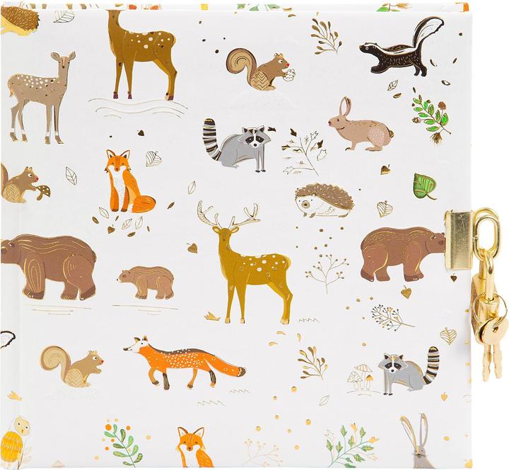 Produktbild Goldbuch Tagebuch mit Schloss Woodland white Turnowsky (16.5 x 16.5 cm, Blanko, Harter Einband)