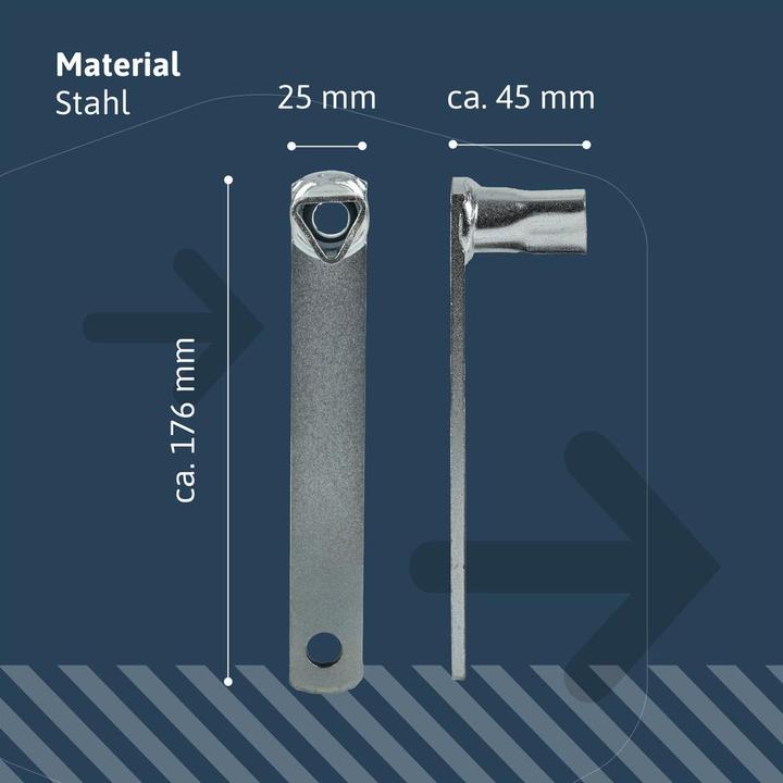 Produktbild Dönges Schlüssel für Absperrpfosten | Dreikantschlüssel M12 19 mm, Dreikant M12