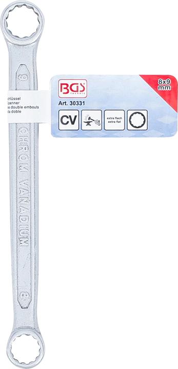 Image du produit BGS Clé polygonales double embouts extra plate 8 x 9 mm (8 mm, 9 mm)