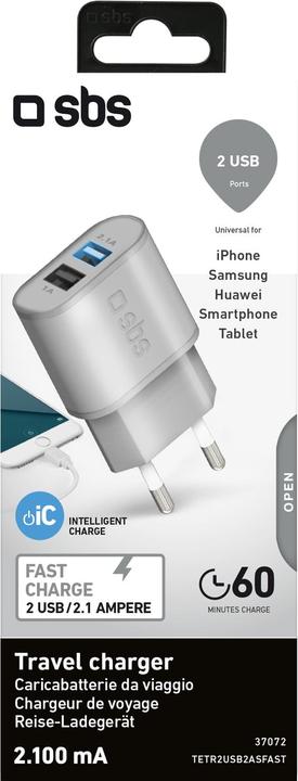 Actual product image SBS 2100 mAh travel charger - Gold Collection (10 W)