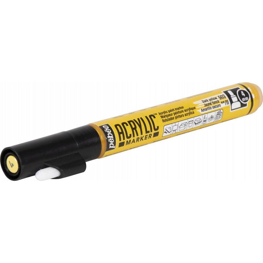 Thumbnail - Pebeo, Marker, Acrylic Marker Medium Rundspitze 4mm (Dunkelgeld, 4 mm)