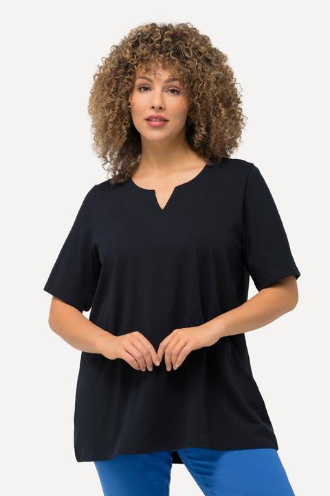 Immagine prodotto Ulla Popken T-shirt dal taglio svasato con scollo a tunica e mezze maniche (62)