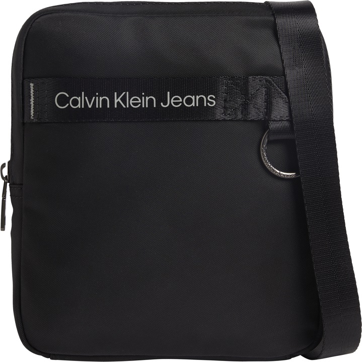 Calvin Klein Jeans Herren Umhängetasche Ultralight Reporter Klein Jeans, Schwarz (Black), Einheitsgr (100% Recycled Polyester)