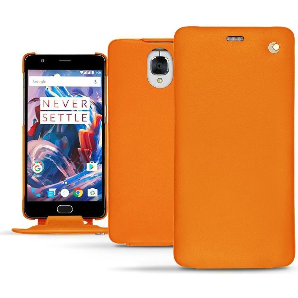 Noreve Lederschutzhülle vertikal (OnePlus 3), Smartphone Hülle, Orange