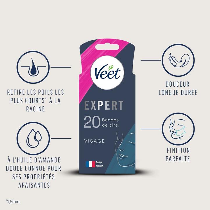 Produktbild Veet Expert Cold Face Wax Strips for Sensitive Skin (20x)