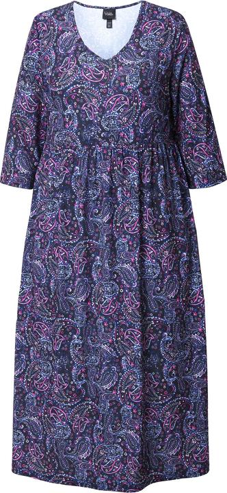 Image du produit Ulla Popken Robe en jersey, coupe évasée. Décolleté en V et manches 3/4 (42, 44)