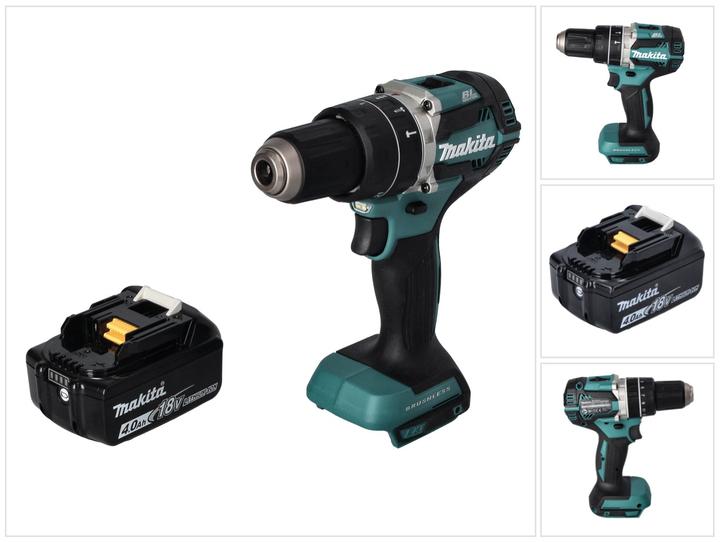 Produktbild Makita DHP 484 M1 Akku Schlagbohrschrauber 18 V 54 Nm Brushless + 1x Akku 4,0 Ah - ohne Ladegerät (Akkubetrieb)
