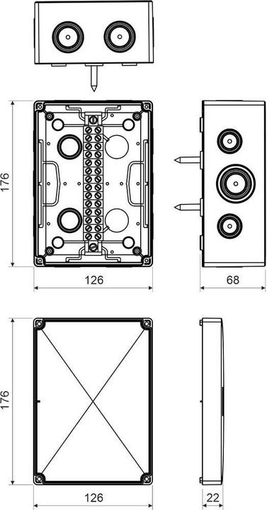 Immagine prodotto Kopos Scatola di installazione elettrica con integrità funzionale, con doppia morsettiera