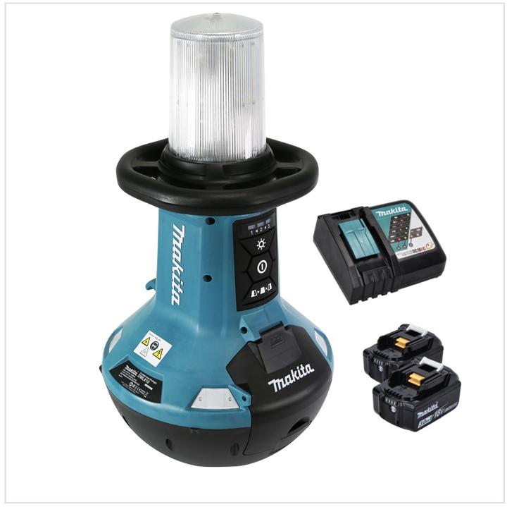 Produktbild Makita DML 810 RF Akku LED Flächenlicht 18 / 36 V ( 2 x 18 V ) 5500 lm IP54 + 2x Akku 3,0 Ah + Ladeg (5500 lm)