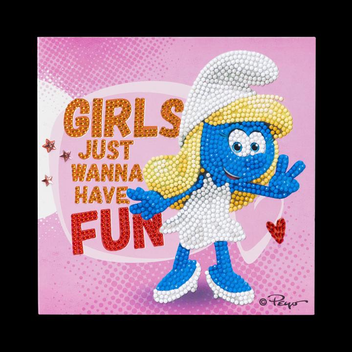 Actual product image Craft Buddy Smurfette, card 18x18cm Crystal Art