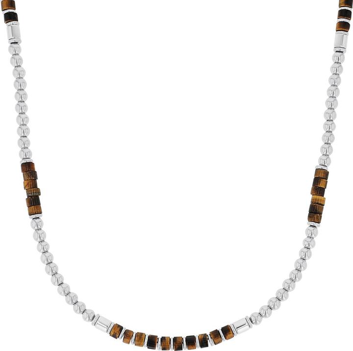 Amor Beadkette für Herren, Edelstahl, Tigerauge (Acier inoxydable)