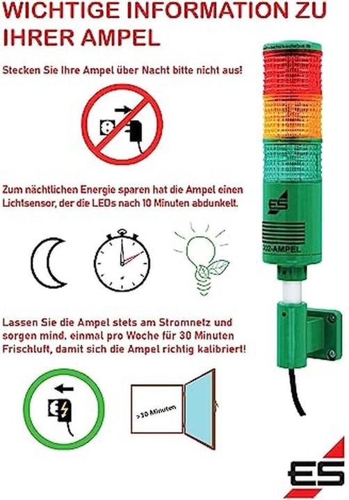 Immagine prodotto Schabus Semaforo CO2/sensore di qualità dell'aria Semaforo per il monitoraggio dell'aria ambiente "Scuola