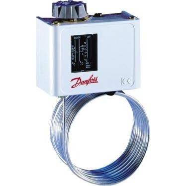 Danfoss Termostat KP61 temperaturområde -30 - 15 °C Føler laengde = 5m IP30 IP44 med topdaeksel, Thermostat, Weiss