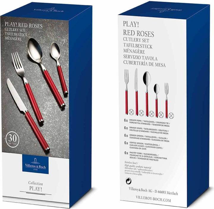 Actual product image Villeroy & Boch Cutlery set 30pcs Play! red roses (30 pcs., Cutlery set)