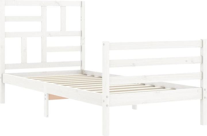 Produktbild vidaXL Massivholzbett mit Kopfteil Weiss 5FT King Size (150 x 200 cm)