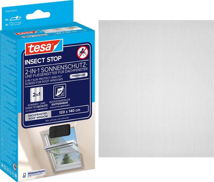 Actual product image tesa Fly screen for roof windows with sun protection (120 x 140 cm)