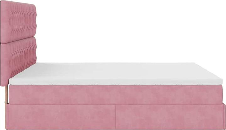Immagine prodotto vidaXL Letto ottomano con materassi rosa 200x200 cm in velluto (200 x 200 cm)