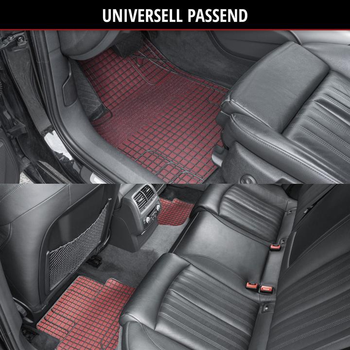 Actual product image Walser Universal rubber car mat set, 4-piece car mats, can be cut to size, anti-slip (2 front mats + 2 rear mats)