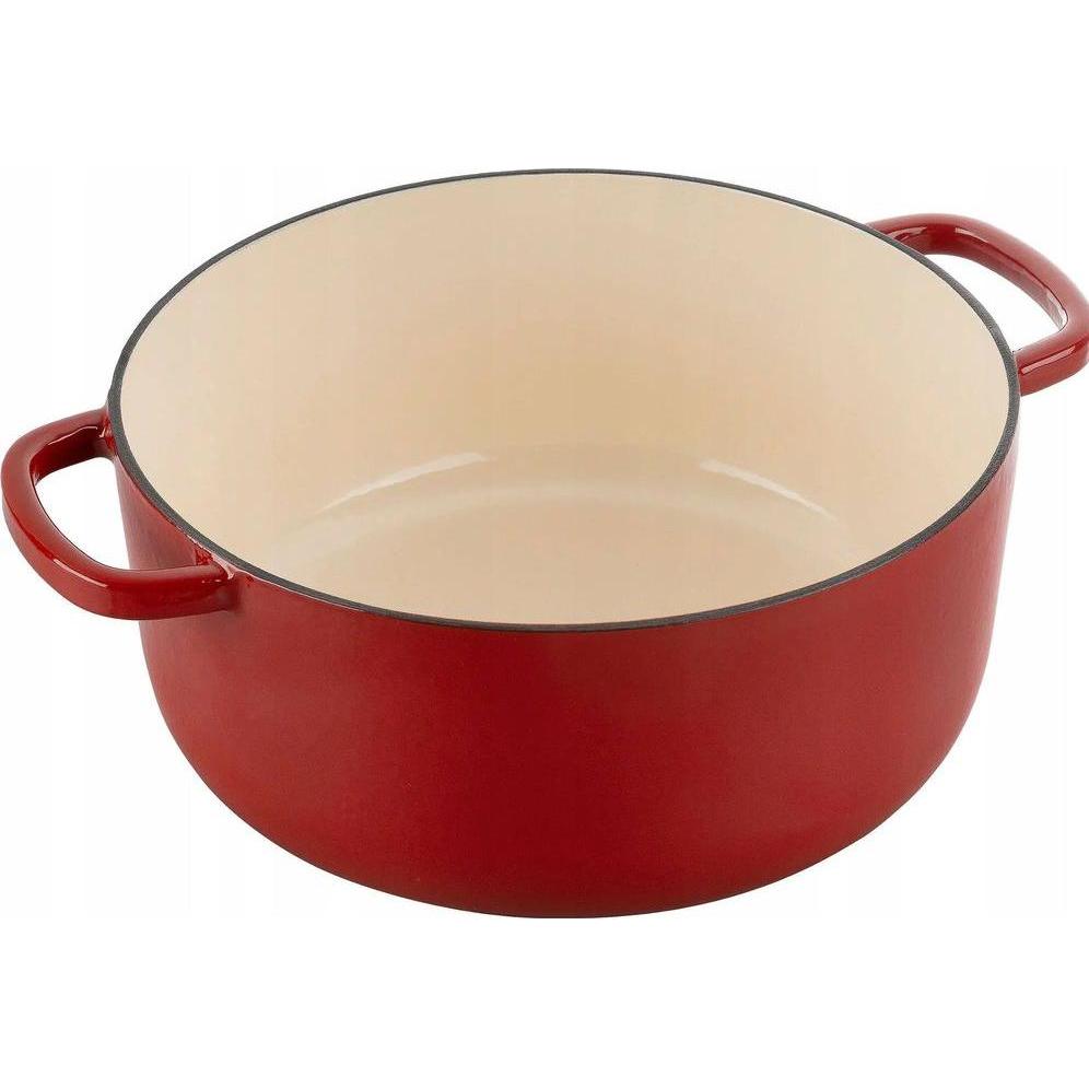 Thumbnail - Ballarini Cocotte BELLAMONTE 22 cm rund 3,0 Liter Bräter aus Gusseisen rot, Pfanne + Kochtopf, Rot