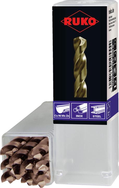 Actual product image Ruko Twist drills DIN 338 type INOX nominal-Ø 1,7 mm HSS-Co5 profile ground gold cylindrical shank 5xD (1.7 millimetre)