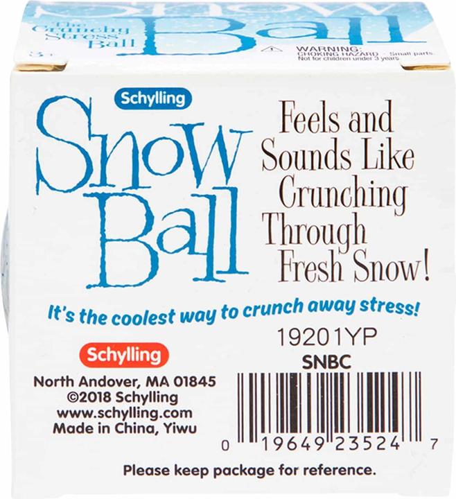 Actual product image NeeDoh Schylling Snow Ball Crunch Stress ball