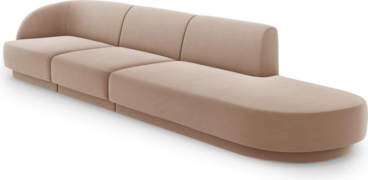 Actual product image Micadoni Right Velvet Sofa, "Miley", 4 Seats, 323x90x70Made in Europe (Modular sofa, 4-seater)