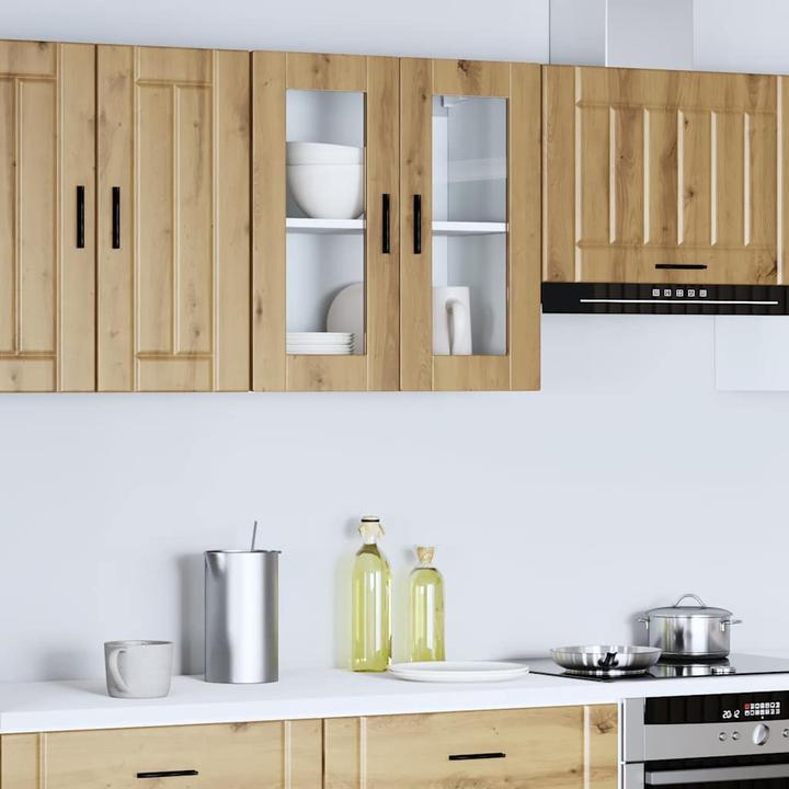 Immagine prodotto VidaXL Parete attrezzata per cucina con anta in vetro Porto Artisan in rovere Parete attrezzata per cucina (60 x 31 x 60 cm)