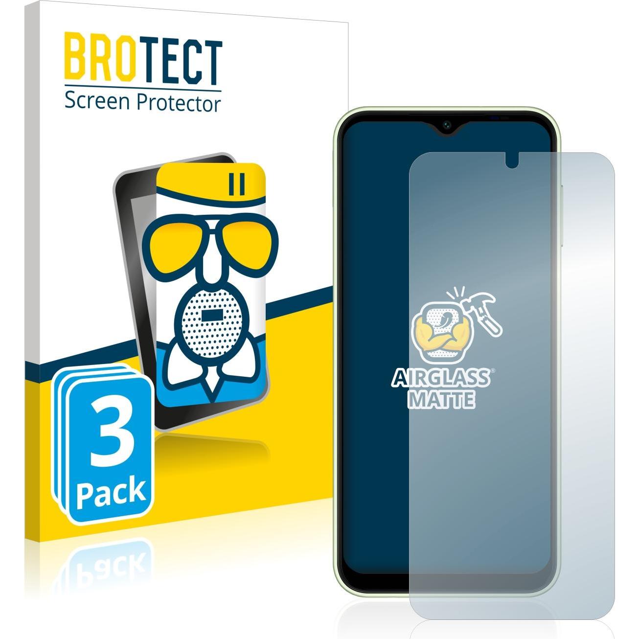BROTECT AirGlass Panzerglasfolie Matt (3 Stück, Samsung Galaxy A14 5G), Smartphone Schutzfolie, Grau