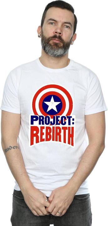 Actual product image Mens Captain America Project Rebirth T-Shirt (L)
