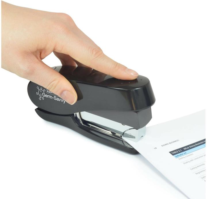 Actual product image Rapesco 1466 Germ-Savvy Antibacterial, Luna-Less Effort ECO smooth-running stapler & 2,000 staples (50 Sheets)