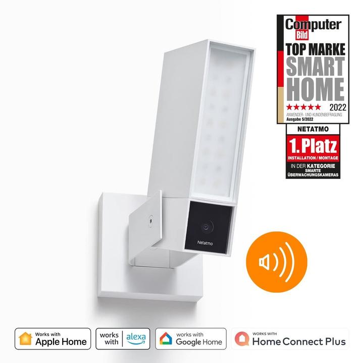 Image du produit Netatmo Caméra d'extérieur intelligente avec sirène d'alarme - Blanc