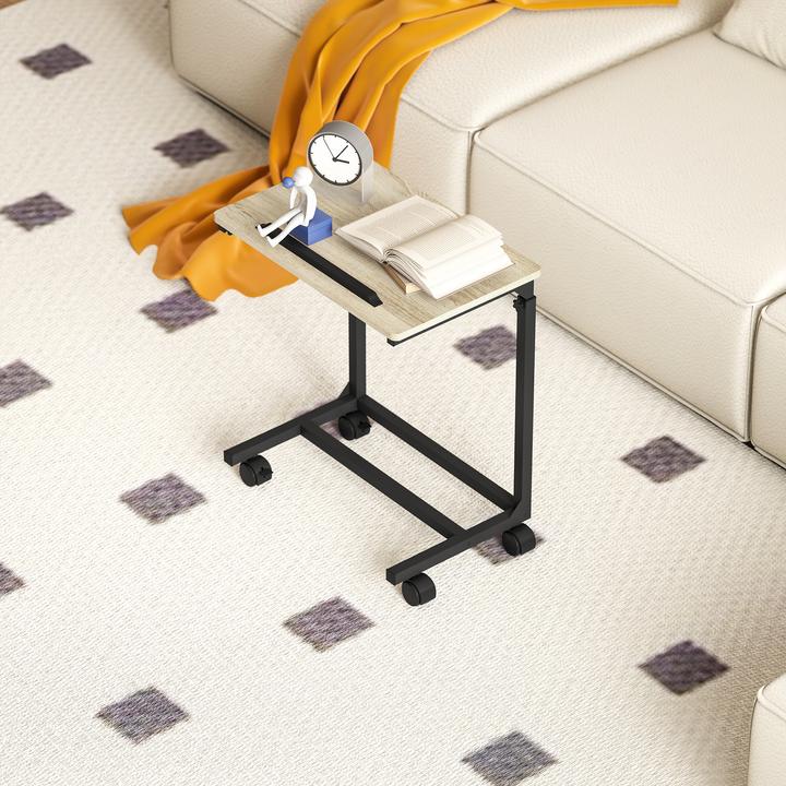 Image du produit Homcom Beistelltisch Spanplatte, Metall Eiche