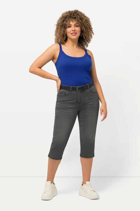 Immagine prodotto Ulla Popken Jeans Capri modello Sarah con taglio aderente a cinque tasche e orlo con spacchetto (62)