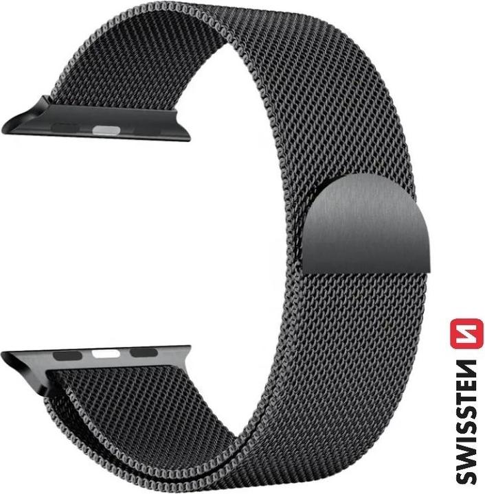Actual product image Swissten Mesh band for apple watch 38-40 mm black (38 mm, 40 mm, Stainless steel)