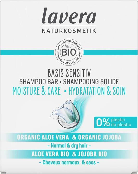 Produktbild Lavera Festes Shampoo basis sensitiv Feuchtigkeit & Pflege 50 g (Festes Shampoo, 500 g)