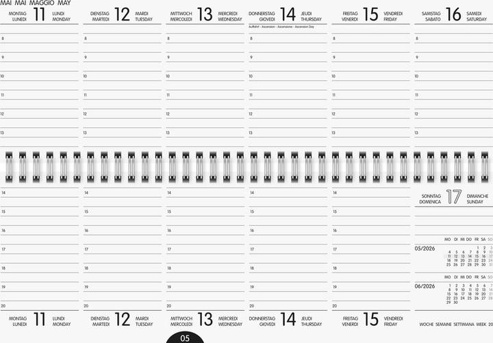 Produktbild Simplex Tisch-Querkalender Colors 29 x 10.5 cm, 2026, Pink (29 x 10.5 cm)