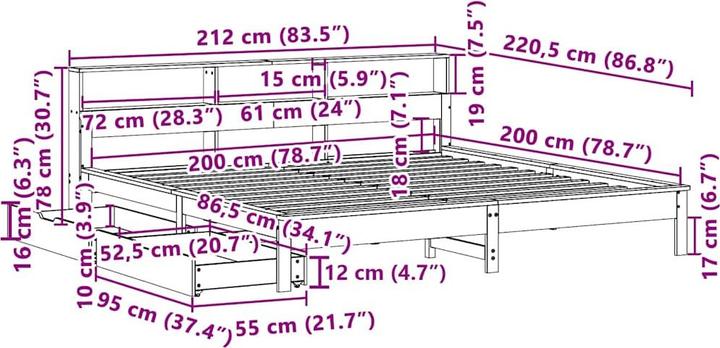 Immagine prodotto vidaXL Bettgestell (200 x 200 cm)