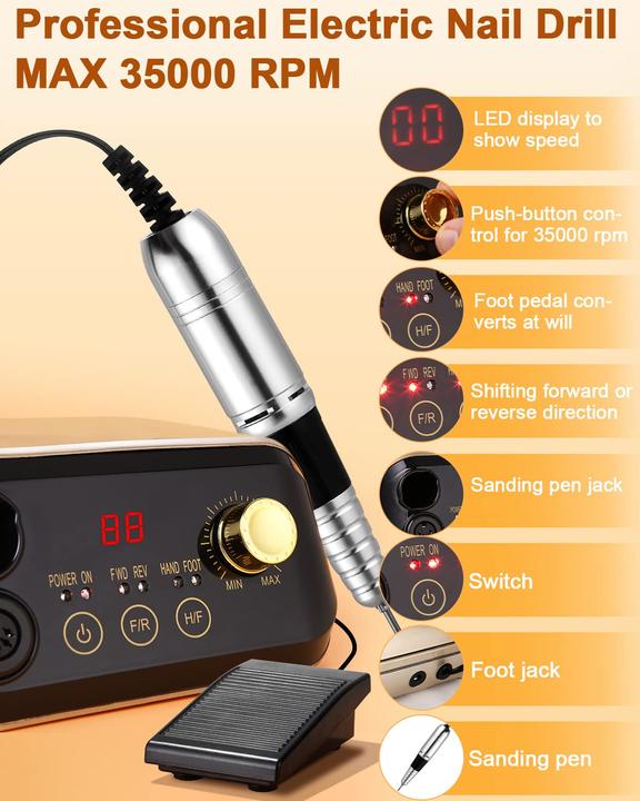 Immagine prodotto Neflsi Nagelfräser Set mit LED Display