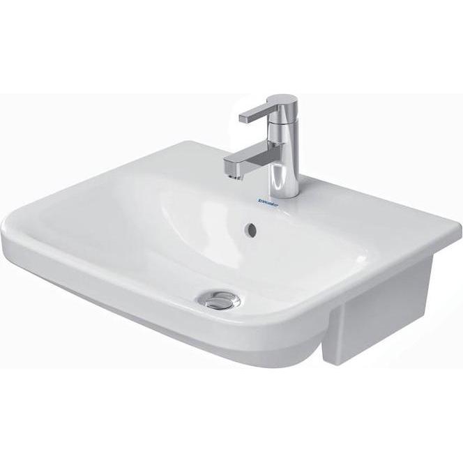 Duravit, Waschbecken, Halbeinbauwaschtisch DURASTYLE m ÜL HLB 550x455mm 1 Hahnloch weiss (455 mm, 550 mm)