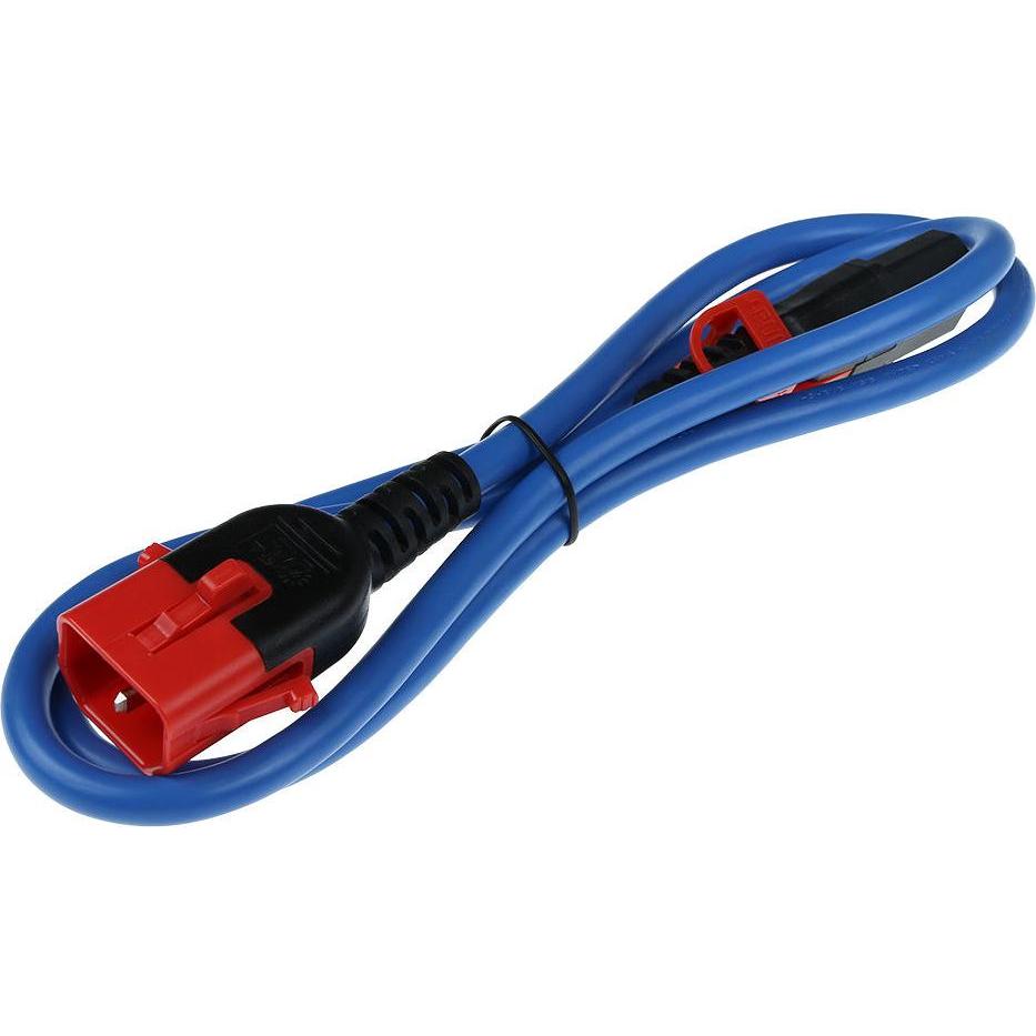 Thumbnail - ACT Powercord C13 - C14 Dual IEC LOCK blue 1 m (1 m), Stromkabel