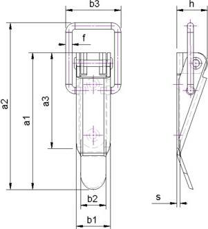 Image du produit Charmag Fermetures excentriques 64mm sans gâche (Serrures de caisses, 1 pcs)