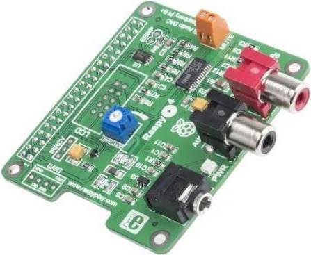 Actual product image MikroElektronika MIKROE-1767 - RaspyPlay4 HiFi Audio Add-On Board for Raspberry Pi