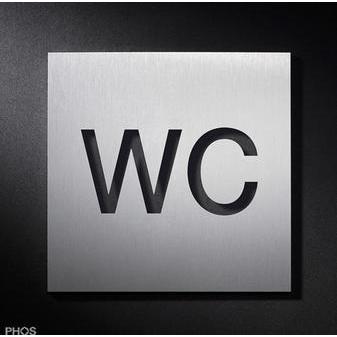 Phos, Hausnummer + Türschild, Piktogrammschild "WC"