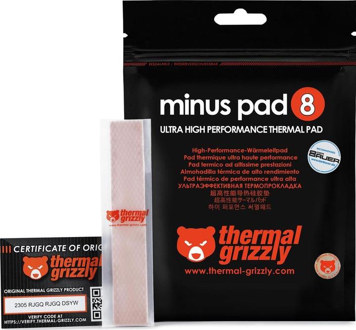 Produktbild Thermal Grizzly Minus Pad 8 (3 mm, 8 W/m K)