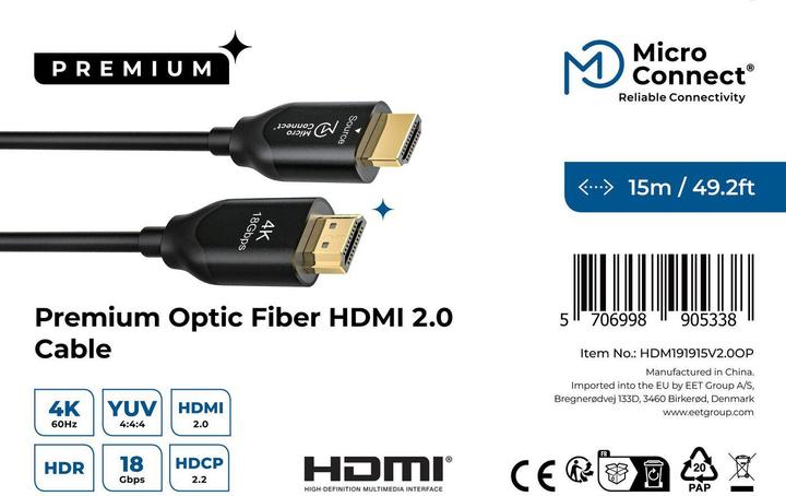Actual product image MicroConnect HDMI (Typ A) — HDMI (Typ A) (15 m)