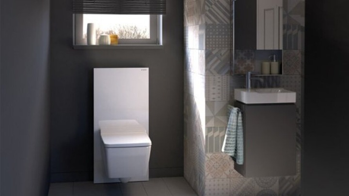 Produktbild Geberit Monolith Sanitärmodul für Wand-WC, 101cm, Wasseranschluss seitlich, mit Anschlussstutzen