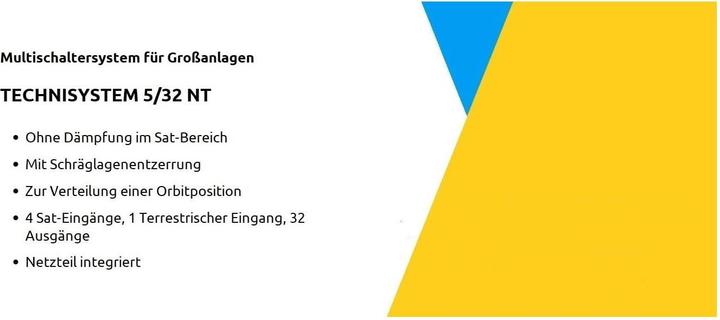 Produktbild TechniSat TECHNISYSTEM 5/32 NT Sat Verteiler 32 Ausgänge 50 / 60 Hz (Multifeedhalter)